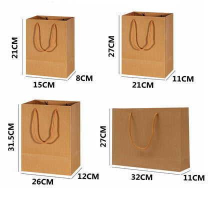 Brown Kraft Paper Bags with Handle for Gifts and Souvenirs Recycled Carrying Bags_15