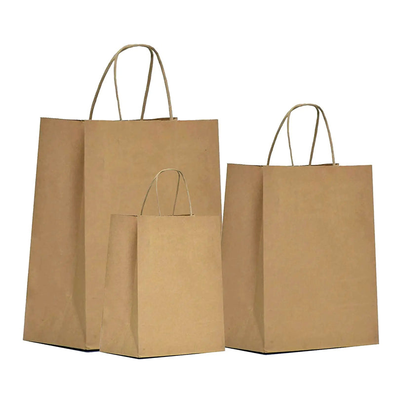 Brown Kraft Paper Bags with Handle for Gifts and Souvenirs Recycled Carrying Bags_1