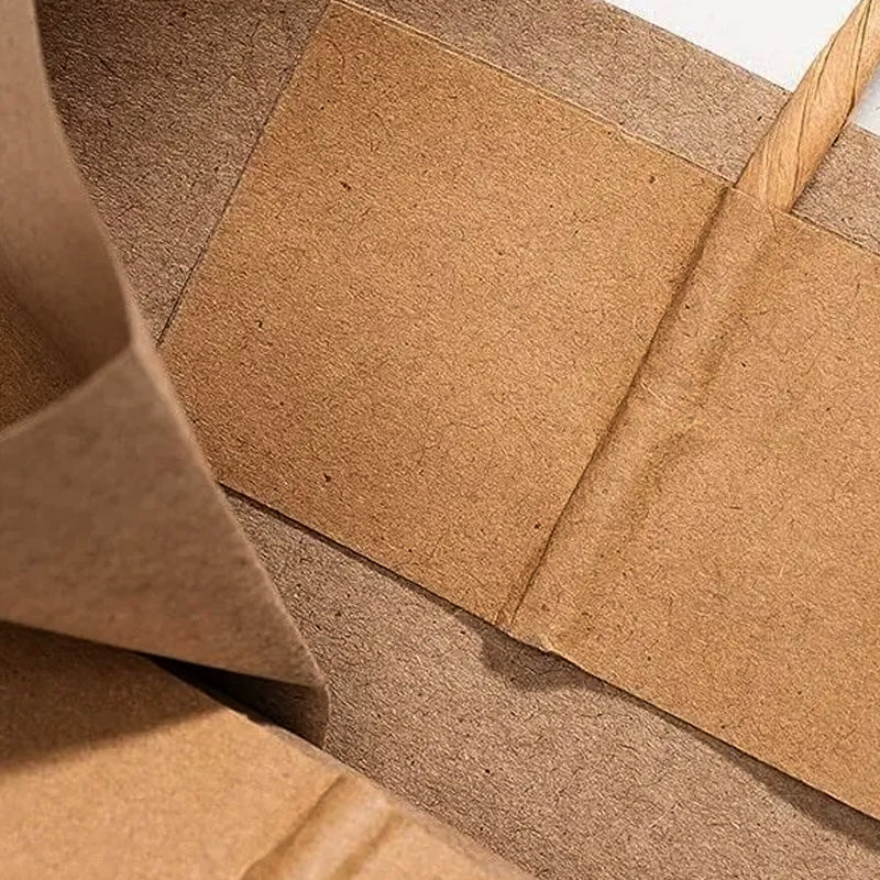 Brown Kraft Paper Bags with Handle for Gifts and Souvenirs Recycled Carrying Bags_4