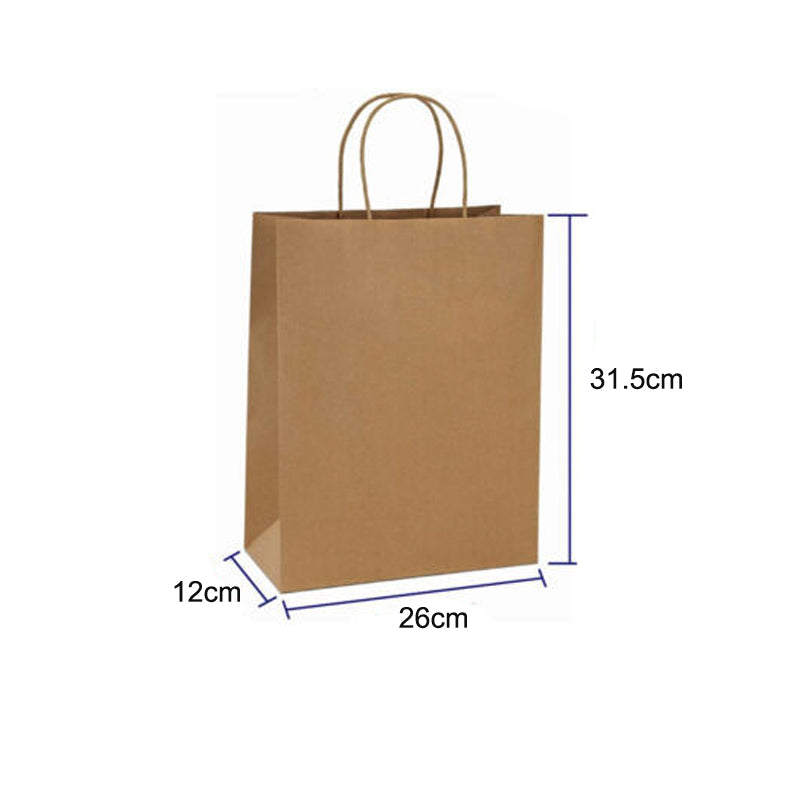 Brown Kraft Paper Bags with Handle for Gifts and Souvenirs Recycled Carrying Bags_16