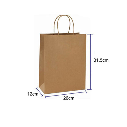 Brown Kraft Paper Bags with Handle for Gifts and Souvenirs Recycled Carrying Bags_16