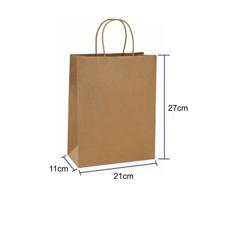 Brown Kraft Paper Bags with Handle for Gifts and Souvenirs Recycled Carrying Bags_17