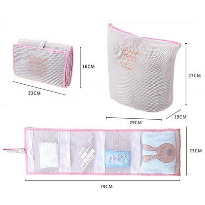 Portable Reusable Bath Hanging Mesh Bag Organizer for Toiletry Storage_9