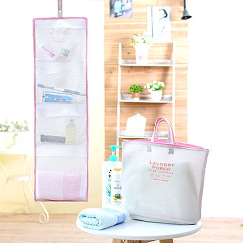 Portable Reusable Bath Hanging Mesh Bag Organizer for Toiletry Storage_7