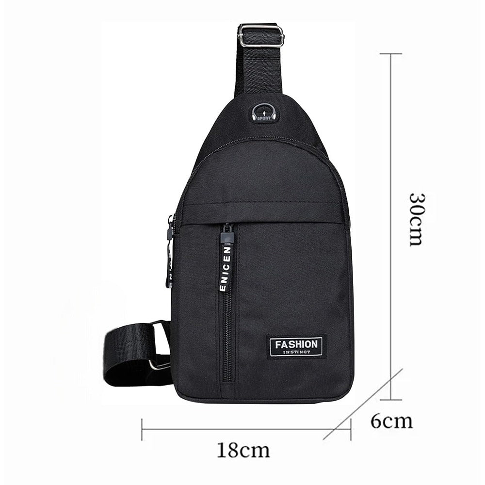 Men's Fashion Trend Oxford Cloth Casual Waterproof Messenger Shoulder Bag_8