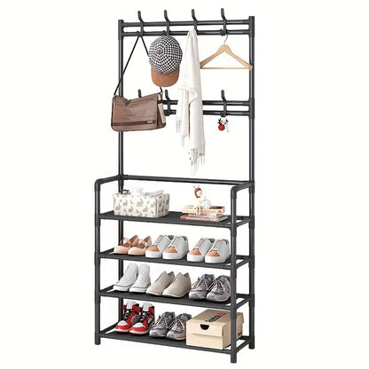 STORFEX 4-Tier 3-in-1 Coat Hanger and Shoe Rack - Organize Your Entryway with Style_5