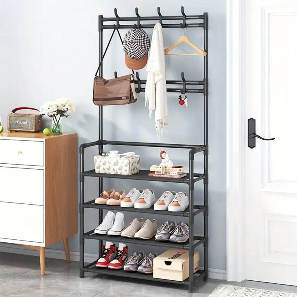 STORFEX 4-Tier 3-in-1 Coat Hanger and Shoe Rack - Organize Your Entryway with Style_6