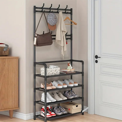 STORFEX 4-Tier 3-in-1 Coat Hanger and Shoe Rack - Organize Your Entryway with Style_2