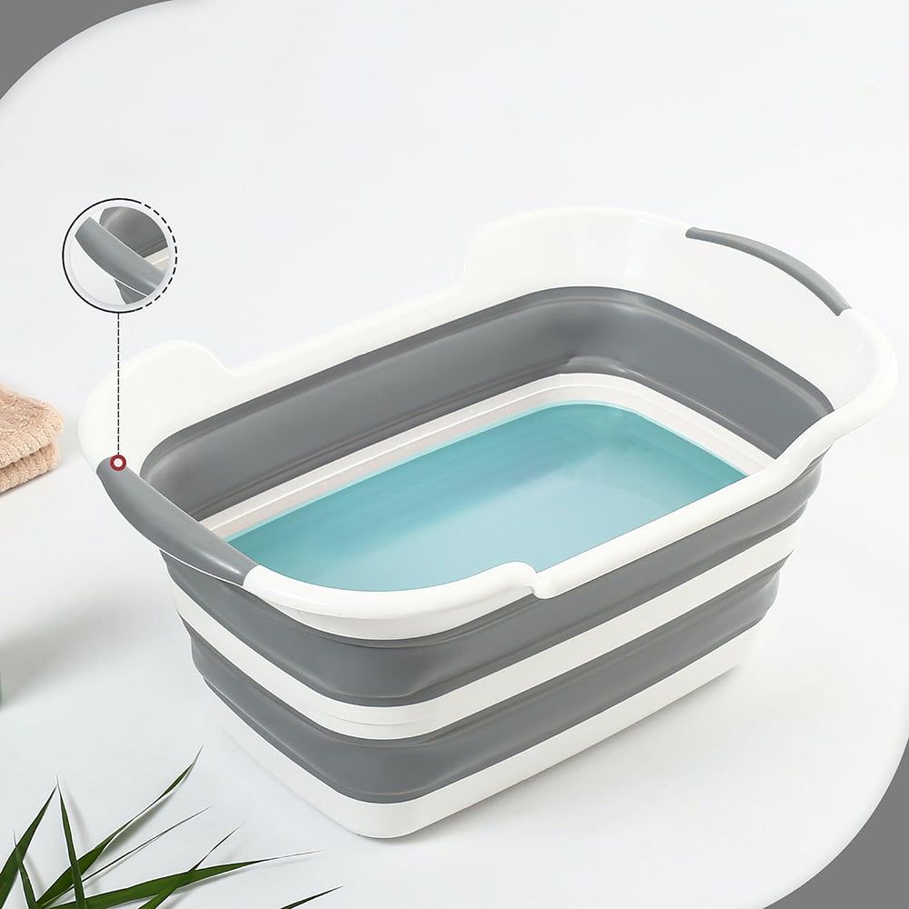 PETSWOL Collapsible Pet Bathtub with Water Drain Plug_2