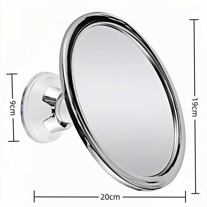 360 Rotating Shower Round Fogless Makeup Mirror With Suction Cup_5