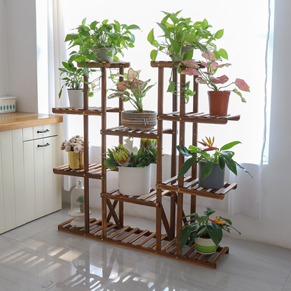 16 Potted Wood Flower Rack Plant Display Storage Shelves_2