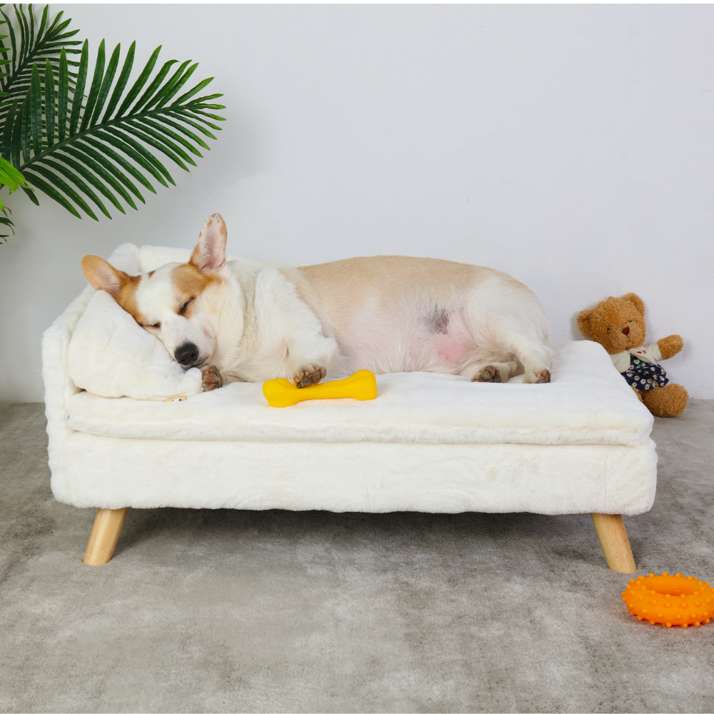 Elevated Pet Bed Nordic Pet Stool Bed with Waterproof Cozy Pad_0