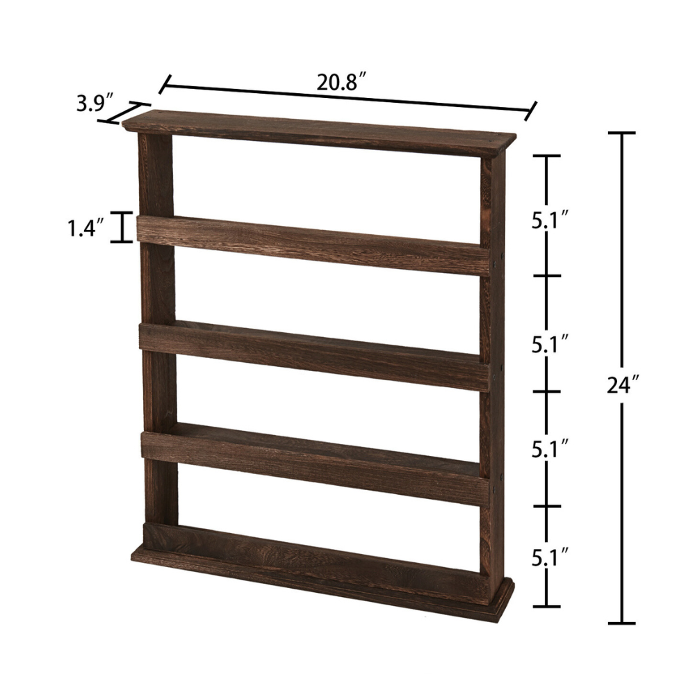 Wall Mount Wooden Spice Rack Holder_9