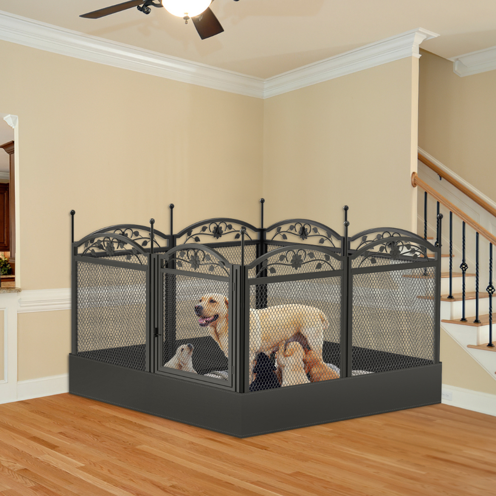 Detachable Dog Playpen Fence Puppy Kennel Cage with Waterproof Fertility Pad_0