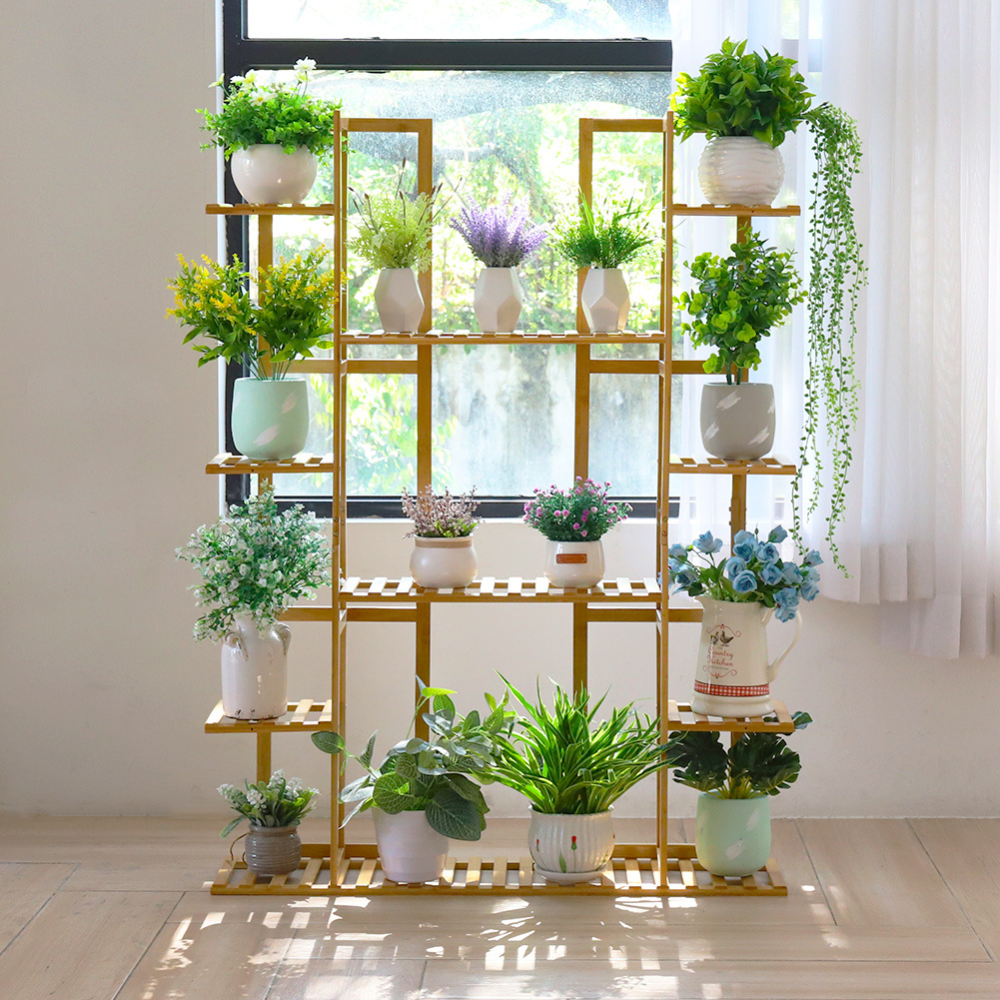 9 Tier Extra Large Bamboo Plant Stand_1