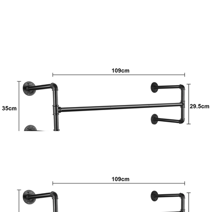 Industrial Pipe Clothes Rack Wall Mounted Detachable Garment Rack_8