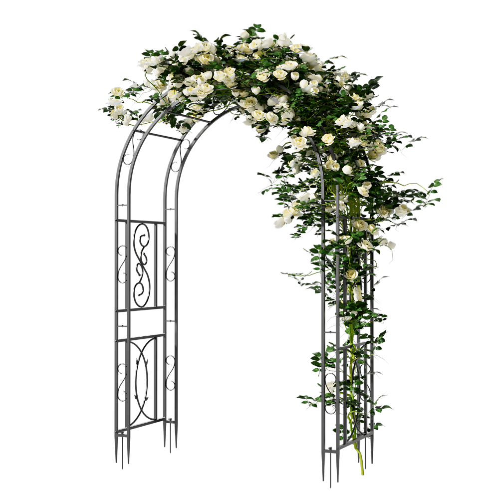 Garden Arches Outdoor Black Metal Arbor for Climbing Plants_7