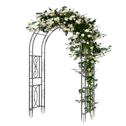 Garden Arches Outdoor Black Metal Arbor for Climbing Plants_7