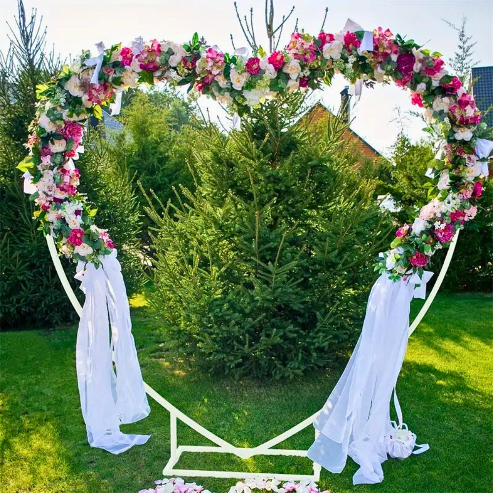 Heart Shaped White Metal Balloon Arch Stand Frame Display Kit for Wedding_4