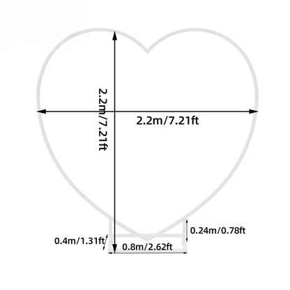 Heart Shaped White Metal Balloon Arch Stand Frame Display Kit for Wedding_7