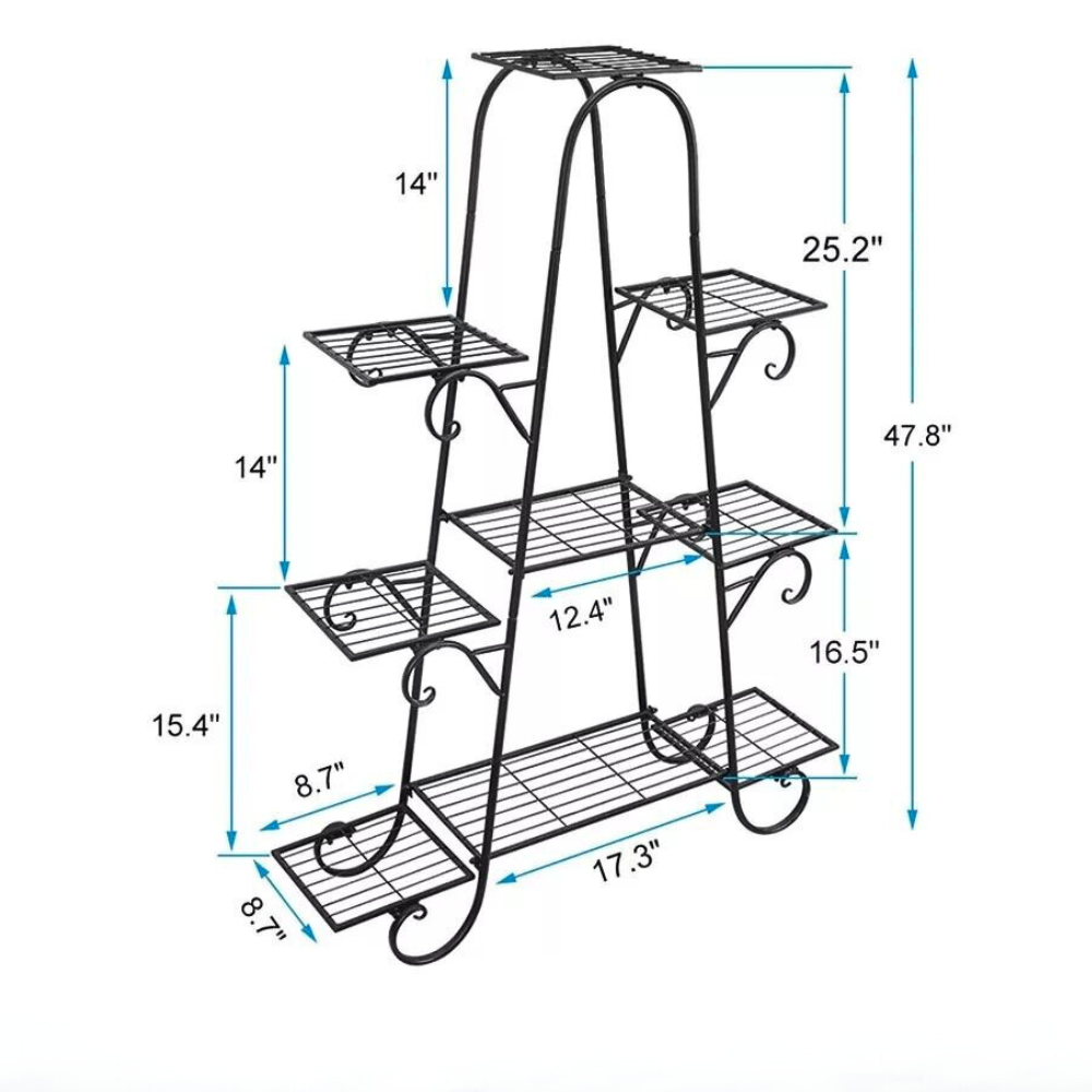 9 Tier Metal Plant Shelf Stand Multilayer Potted Display Rack Patio_9