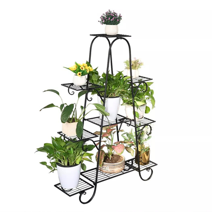 9 Tier Metal Plant Shelf Stand Multilayer Potted Display Rack Patio_4