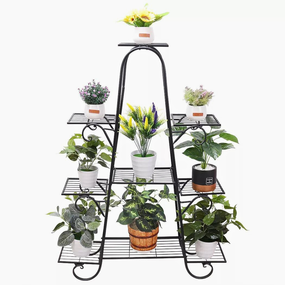 9 Tier Metal Plant Shelf Stand Multilayer Potted Display Rack Patio_5