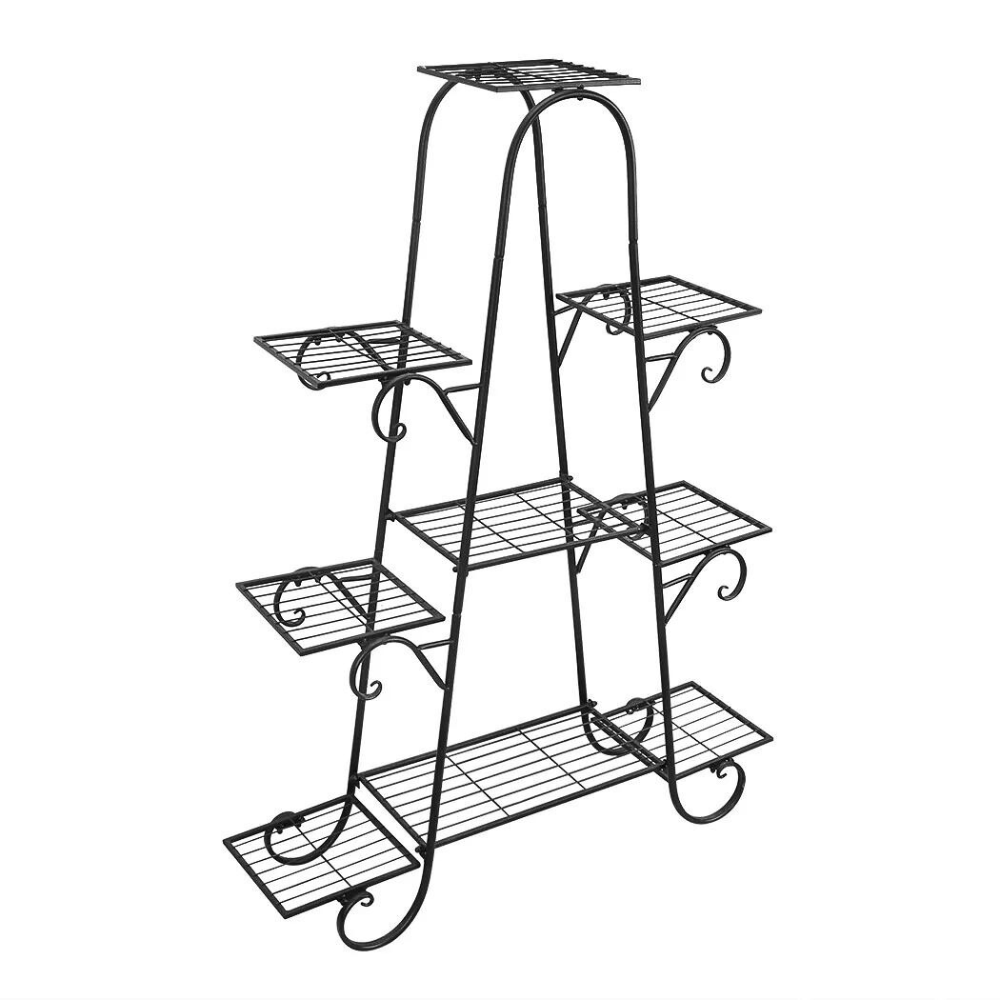 9 Tier Metal Plant Shelf Stand Multilayer Potted Display Rack Patio_8