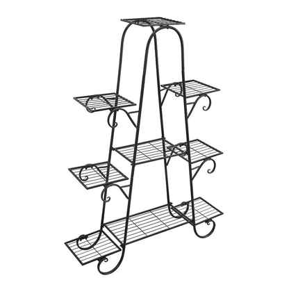 9 Tier Metal Plant Shelf Stand Multilayer Potted Display Rack Patio_8