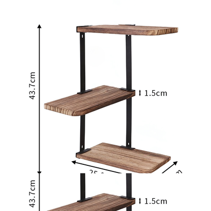 Rustic Industrial Wood Shelf Wall Mount Corner Rack_10