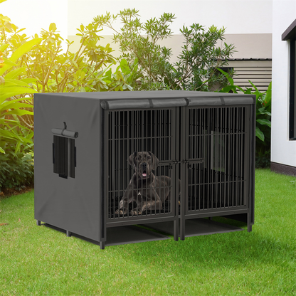 Double Door Waterproof Dog Kennel Cover_1