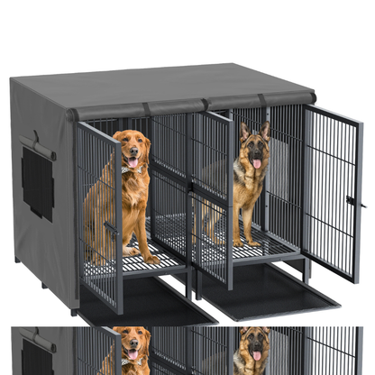 Double Door Waterproof Dog Kennel Cover_5