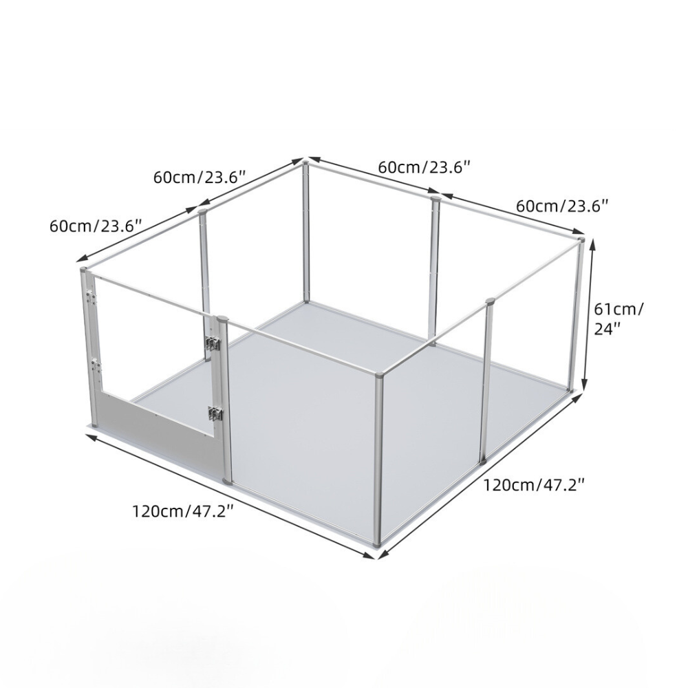 Premium Clear Acrylic Pet Whelping Pen with Waterproof Floor Pad_10