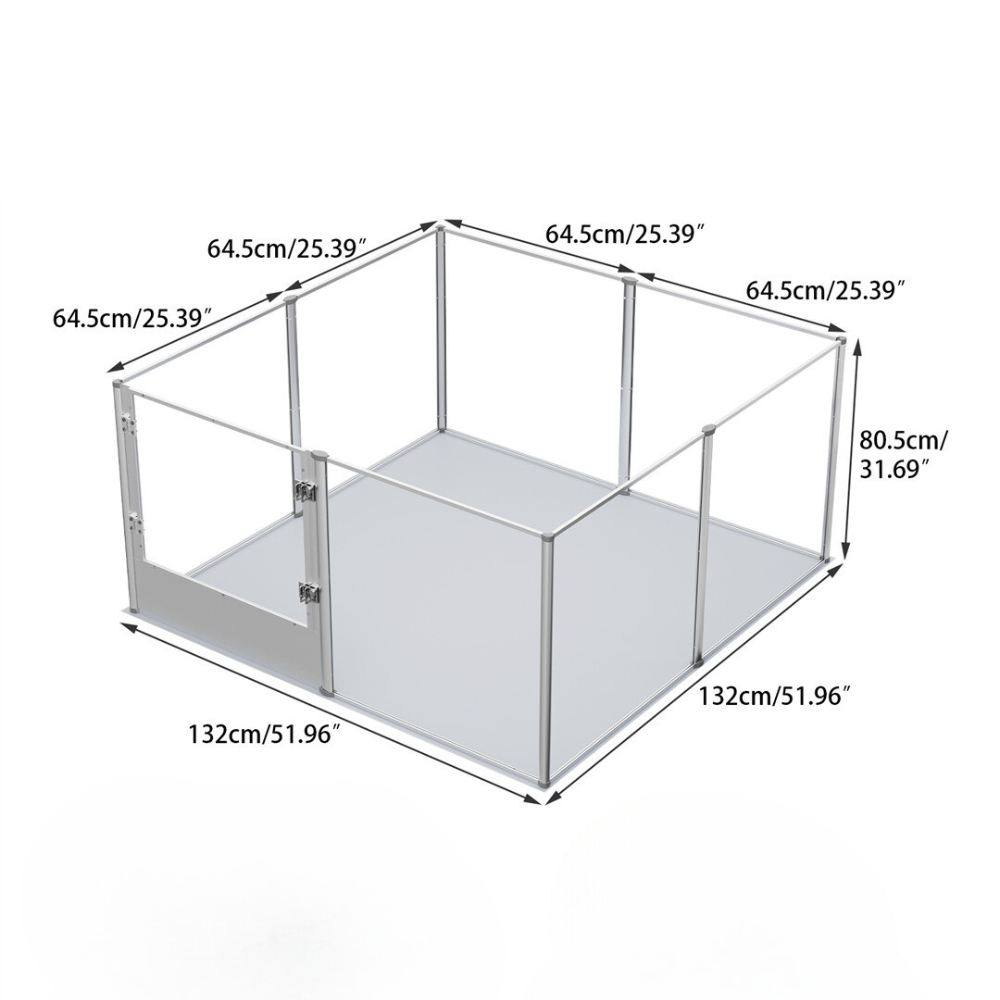 Premium Clear Acrylic Pet Whelping Pen with Waterproof Floor Pad_11