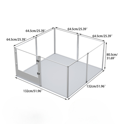 Premium Clear Acrylic Pet Whelping Pen with Waterproof Floor Pad_11