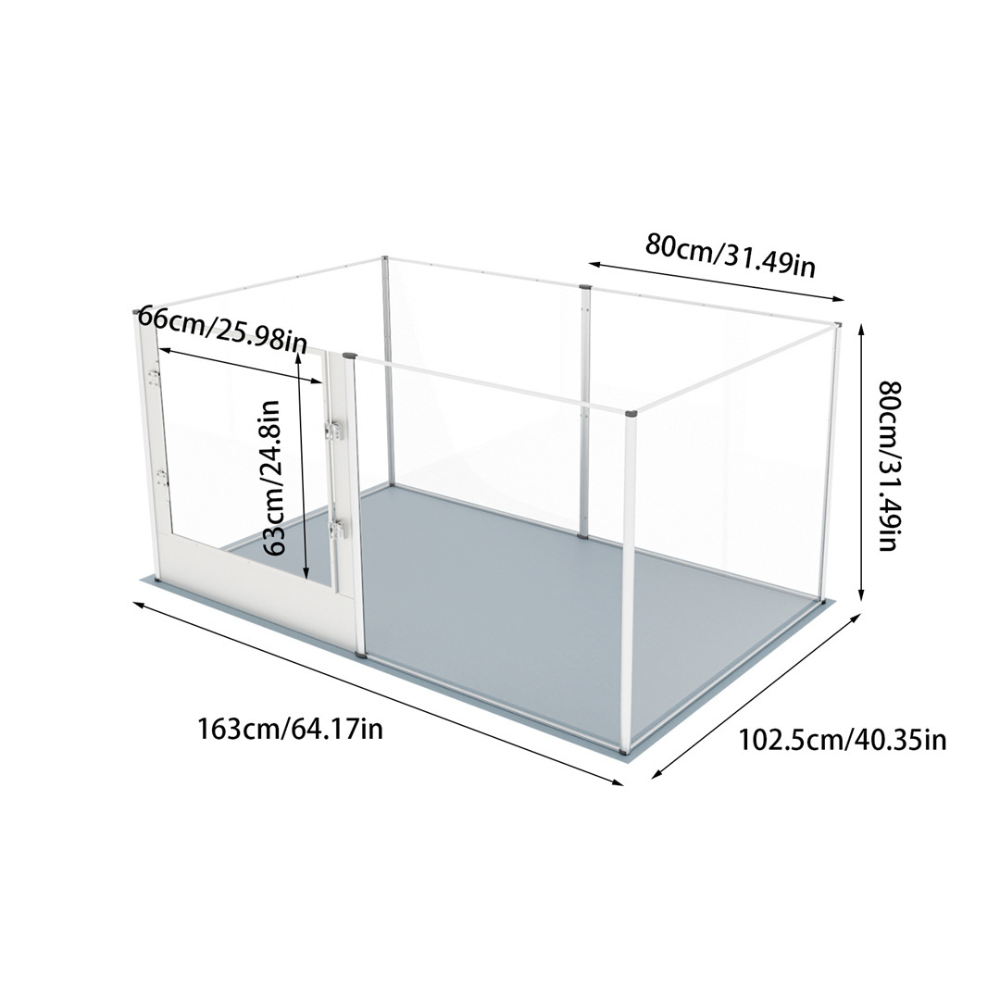 Premium Clear Acrylic Pet Whelping Pen with Waterproof Floor Pad_12