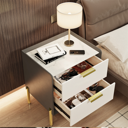 Modern White Nightstand with Storage Drawers_1