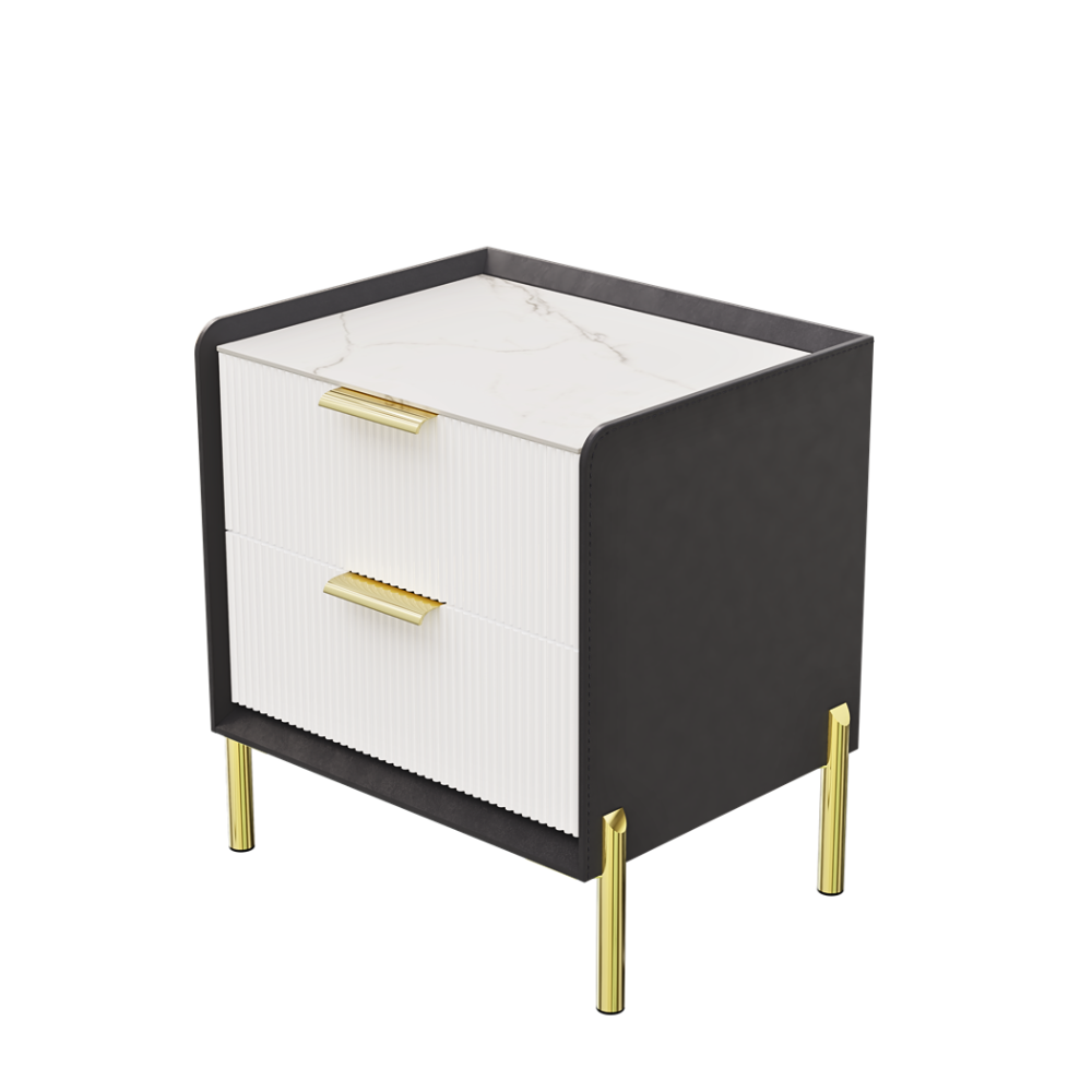 Modern White Nightstand with Storage Drawers_7