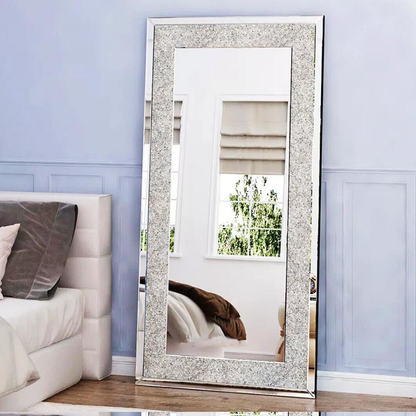 Sparkly Wall Mounted Crystal Diamond Vanity Mirror_1