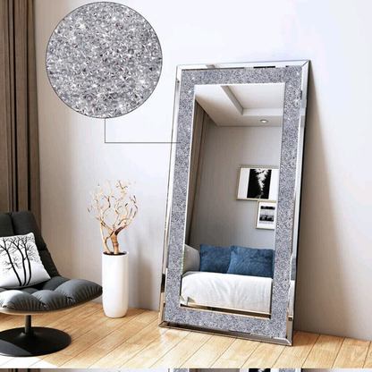 Sparkly Wall Mounted Crystal Diamond Vanity Mirror_2