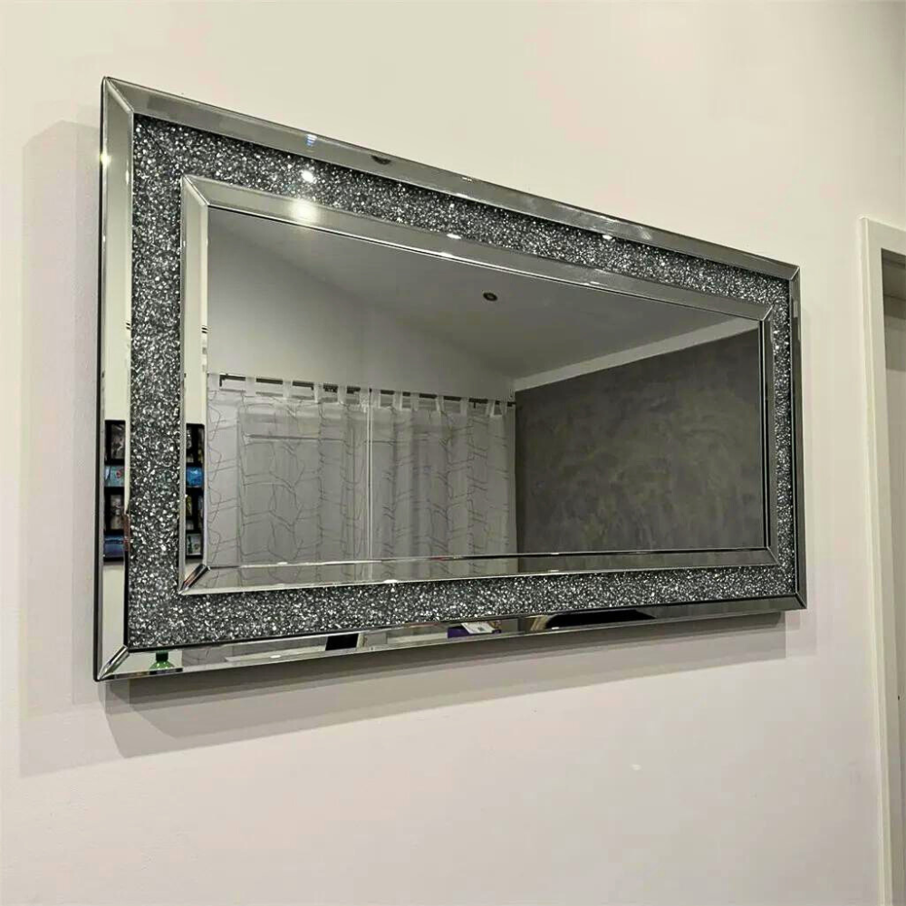 Sparkly Wall Mounted Crystal Diamond Vanity Mirror_8