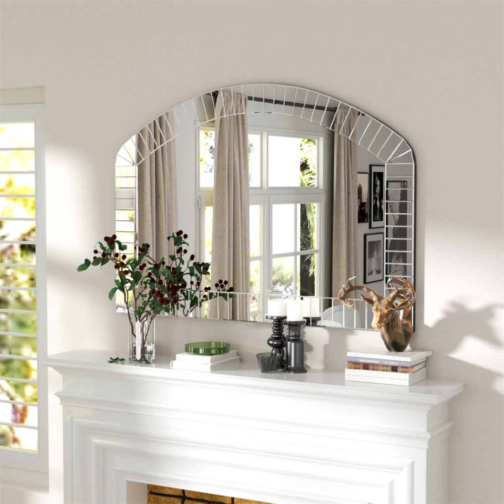 Large Beveled Glass Wall Mirror_1