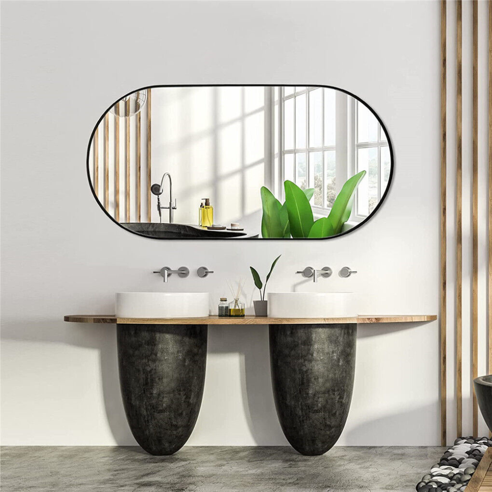 Stunning Oval Black Metal Wall Mirror_4