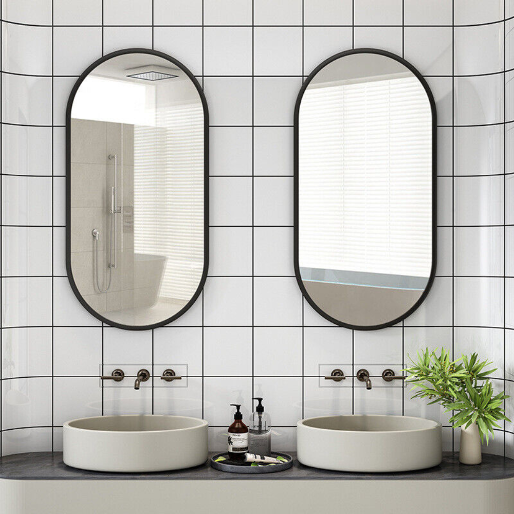 Stunning Oval Black Metal Wall Mirror_6