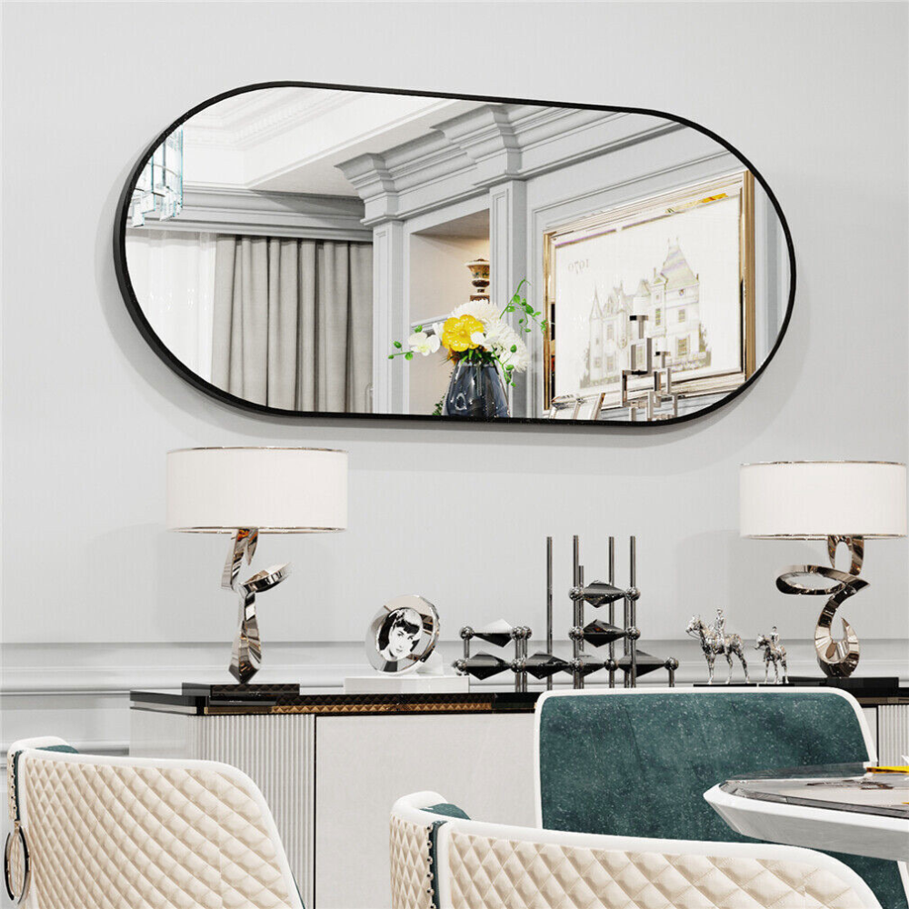 Stunning Oval Black Metal Wall Mirror_5