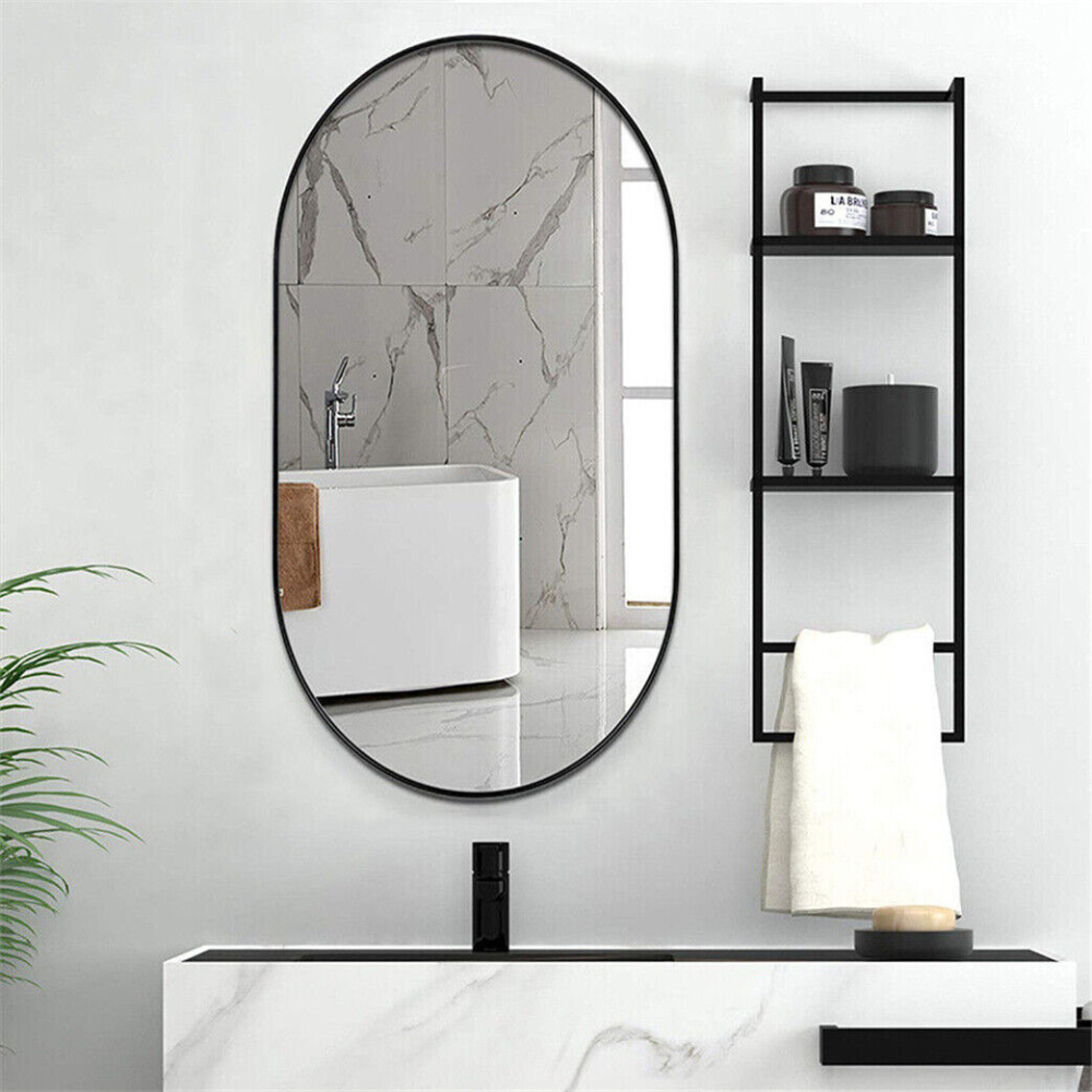 Stunning Oval Black Metal Wall Mirror_7