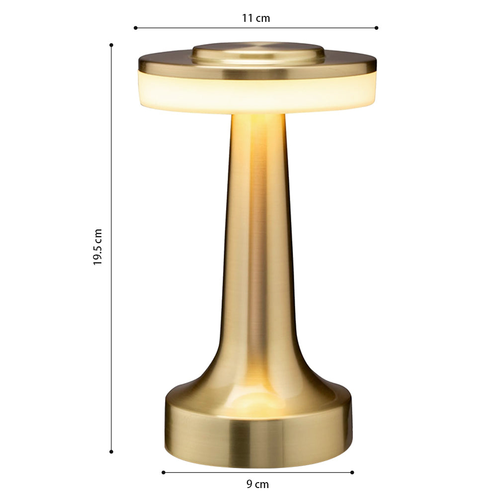 LUMIRO Portable LED Table Lamp with Touch Sensor, 3 Levels of Brightness, Night Light, Bedside Lamp - Gold_4