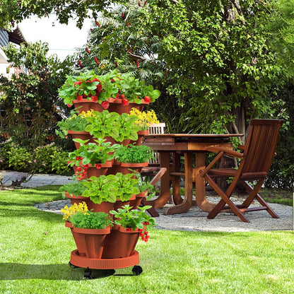 GREENHAVEN 5-Tier Stackable Planter, Indoor and Outdoor Gardening Planter with Removable Wheels and Tools_12