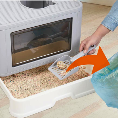 Stylish Cat Litter Box Enclosure with Portable Scoop Drawer_6