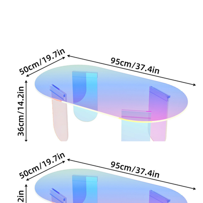 Shatterproof Iridescent Clear Acrylic Coffee Table_9